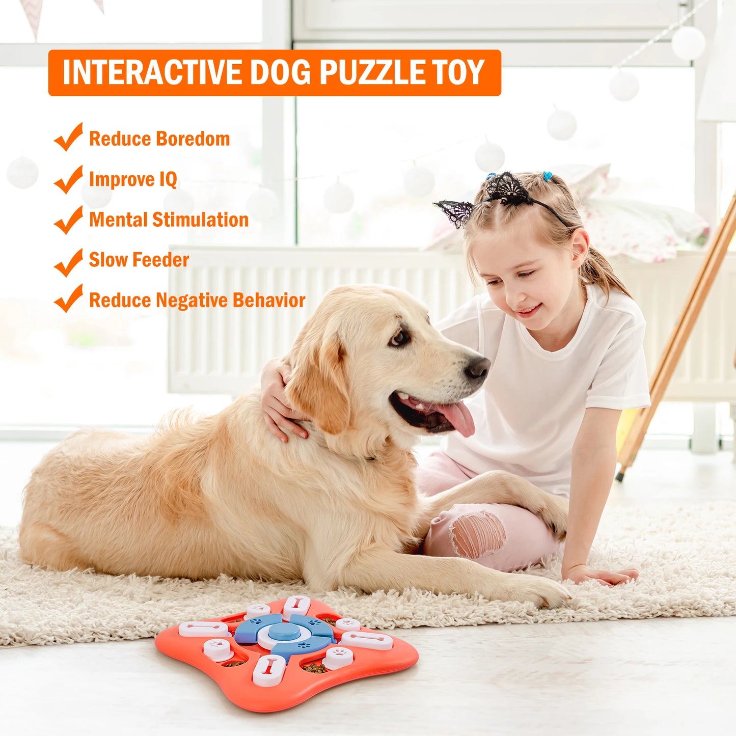 Dog Puzzle Feeder Toy for IQ Training